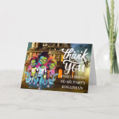 Halloween zombie-thema kinderen DANK JE WEL  Bedankkaart (Voorkant)