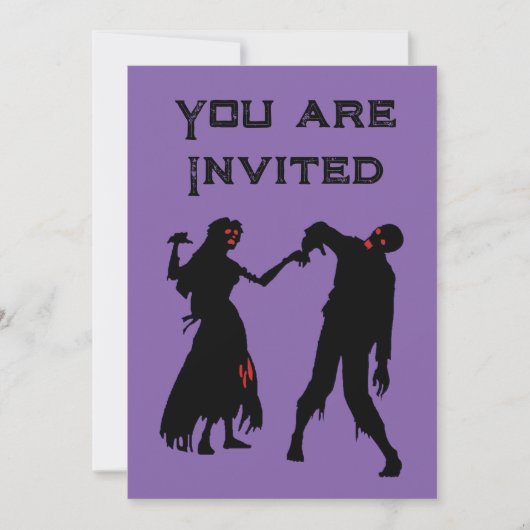 Halloween Zombie Uitnodiging (Voorkant)