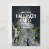 Halloween Zombie Uitnodiging Spooky Night Hallowee (Voorkant)