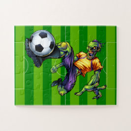 Halloween Zombie Voetbal Aanvaller Speler Sport Legpuzzel