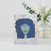 Halloween Zombie Vrouw Briefkaart (Staand voorkant)