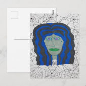 Halloween Zombie Vrouw Briefkaart (Voorkant / Achterkant)