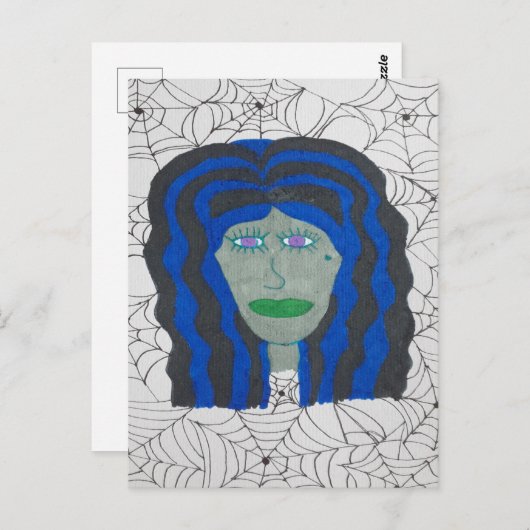 Halloween Zombie Vrouw Briefkaart (Voorkant / Achterkant)