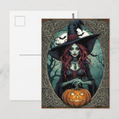 Halloween Zombie Witch Briefkaart (Voorkant / Achterkant)