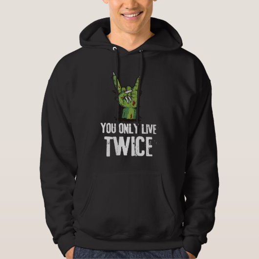 Halloween Zombie You Only Live Twice Hoodie (Voorkant)
