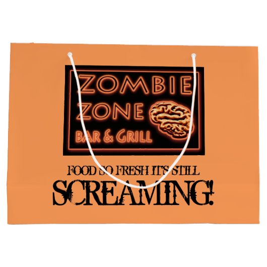 Halloween Zombie Zone Fresh Food Brainz Groot Cadeauzakje (Achterkant)