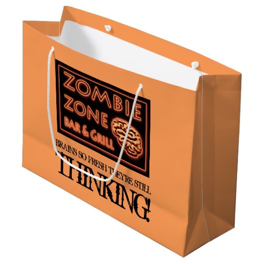 Halloween Zombie Zone Fresh Food Brainz Groot Cadeauzakje (Voorkant Gekanteld)