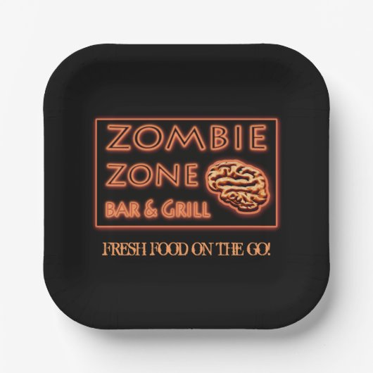 Halloween Zombie Zone Vers eten voor onderweg Papieren Bordje (Voorkant)