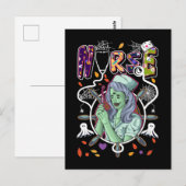 Halloween Zombie Zurse Stethoscope Medical Worker Briefkaart (Voorkant / Achterkant)