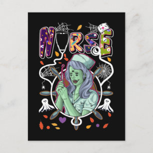 Halloween Zombie Zurse Stethoscope Medical Worker Briefkaart