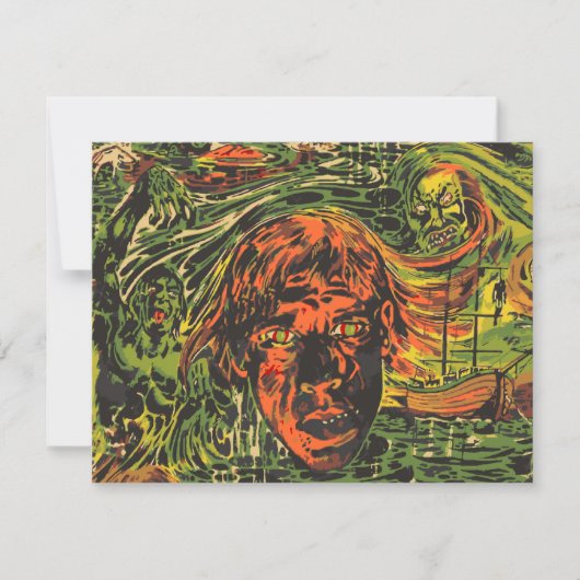 Halloween Zombies, Grafitti Street Art Kaart (Voorkant)