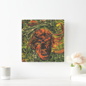 Halloween Zombies, Grafitti Street Art Vierkante Klok (Huis)