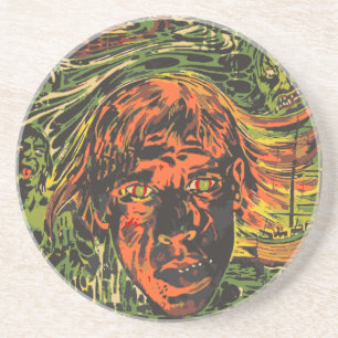 Halloween Zombies, Grafitti Street Art Zandsteen Onderzetter