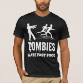 Halloween Zombies Hate Fast Food Joggers Funny T-shirt (Voorkant)