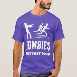 Halloween Zombies Hate Fast Food Joggers Funny T-shirt