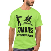 Halloween-zombies haten hardlopers die fastfood et