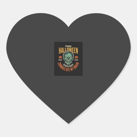 Halloween Zombies Hebben Mijn Brein Opgegeten Hart Sticker (Voorkant)