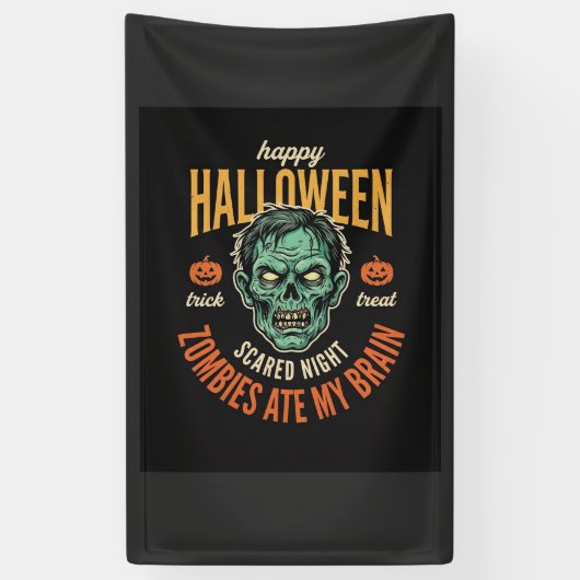 Halloween Zombies Hebben Mijn Brein Opgegeten Spandoek (Verticaal)