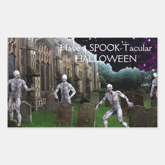 Halloween Zombies Rechthoekige Sticker (Voorkant)