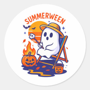 Halloween Zomer Ween Funny Boo Vakantie Float Cos Ronde Sticker
