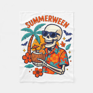 Halloween Zomer Ween Skelet Griezelige Vakantie Dr Fleece Deken