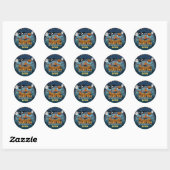 Halloween Zomer Zwembad Verjaardag Ronde Sticker (Vel)