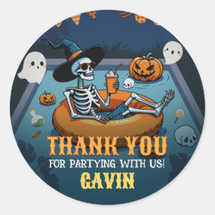 Halloween Zomer Zwembad Verjaardag Ronde Sticker