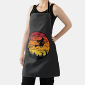 Halloween Zonsondergang Heks Silhouet Retro Cirkel Schort (Insitu)