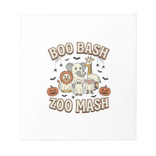 Halloween Zoo Boo Bash Grappig Dierenfeest_1 Notitieblok