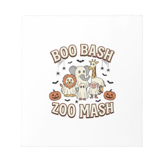 Halloween Zoo Boo Bash Grappig Dierenfeest_1 Notitieblok (Voorkant)