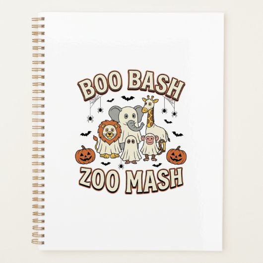 Halloween Zoo Boo Bash Grappig Dierenfeest_1 Planner (Voorkant)