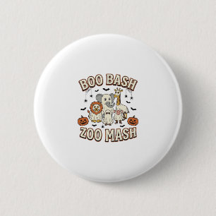 Halloween Zoo Boo Bash Grappig Dierenfeest_1 Ronde Button 5,7 Cm