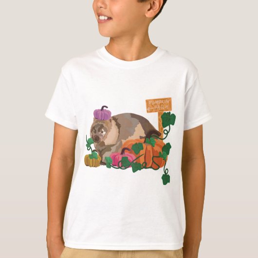 Halloween Zoo Wombat Pumpkin T-shirt (Voorkant)