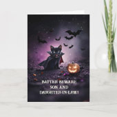Halloween zoon en vrouw dochter in de wet Schattig Kaart (Voorkant)