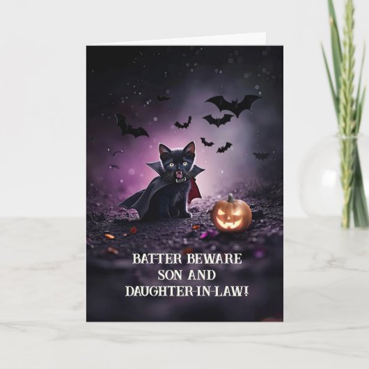 Halloween zoon en vrouw dochter in de wet Schattig Kaart (Voorkant)