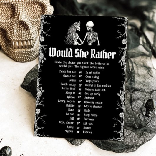 Halloween zou ze liever Vrijgezellenfeest spel Kaart