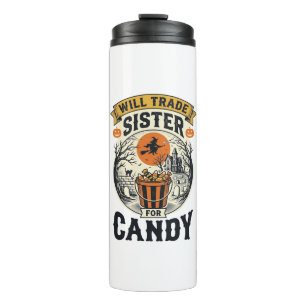 Halloween Zus Zal Handelen Voor Snoep Vintage_1 Thermosbeker