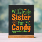 Halloween Zuster Snoep Handel Design_1 Acryl Bord (Neutraal)
