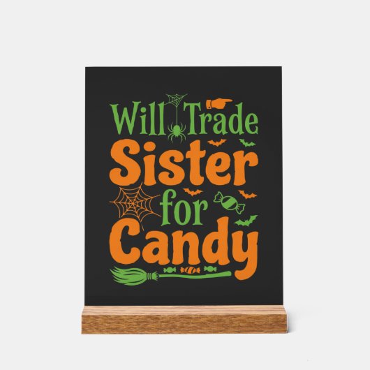 Halloween Zuster Snoep Handel Design_1 Acryl Bord (Voorkant)