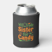 Halloween Zuster Snoep Handel Design_1 Blikjeskoeler (Blikje Voorkant)