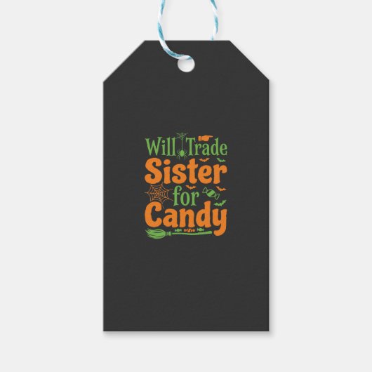 Halloween Zuster Snoep Handel Design_1 Cadeaulabel (Voorkant)