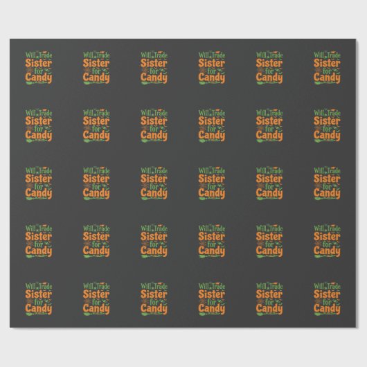 Halloween Zuster Snoep Handel Design_1 Cadeaupapier (Vlak)
