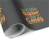 Halloween Zuster Snoep Handel Design_1 Cadeaupapier (Rol Hoek)