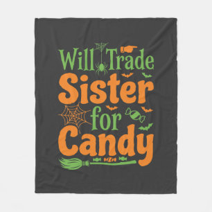 Halloween Zuster Snoep Handel Design_1 Fleece Deken
