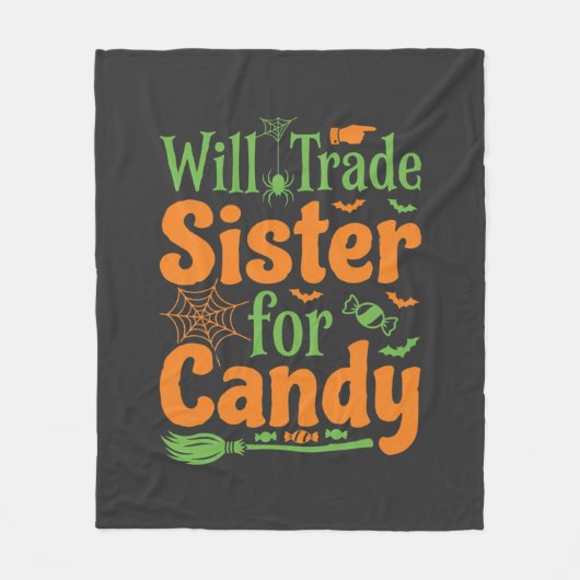 Halloween Zuster Snoep Handel Design_1 Fleece Deken (Voorkant)