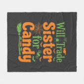 Halloween Zuster Snoep Handel Design_1 Fleece Deken (Voorkant (Horizontaal))