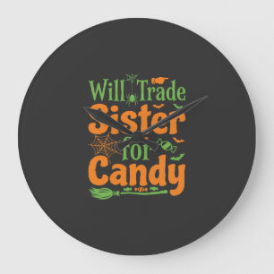 Halloween Zuster Snoep Handel Design_1 Grote Klok