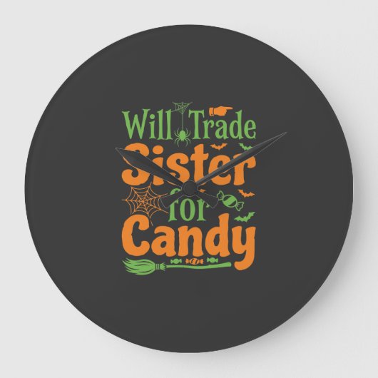 Halloween Zuster Snoep Handel Design_1 Grote Klok (Voorkant)