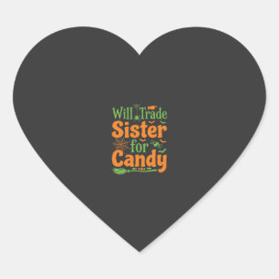 Halloween Zuster Snoep Handel Design_1 Hart Sticker