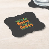 Halloween Zuster Snoep Handel Design_1 Kartonnen Onderzetters (Gekanteld)